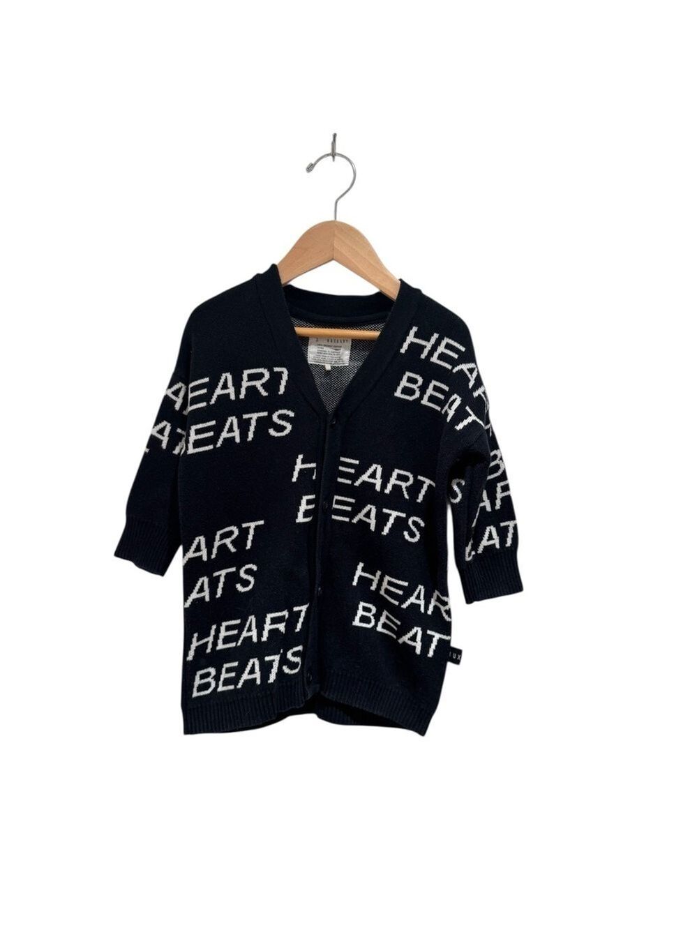 Huxbaby Black and White Sweater Cardigan - size 2 (generous fit)